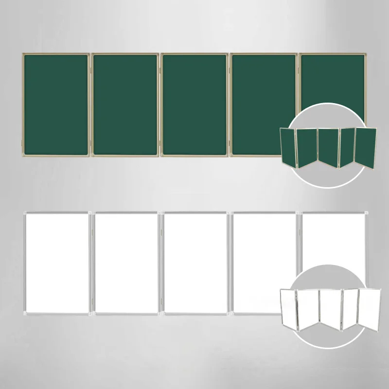 Double Folding Blackboard Interactive Panel Push Pull Blackboard for School Teaching Classroom Office Meeting Chalk Writing