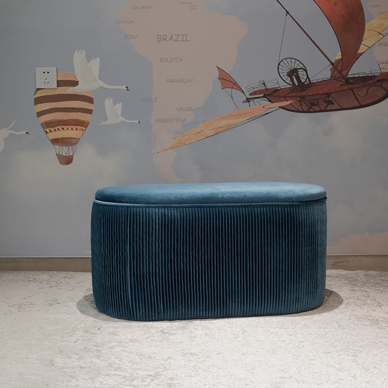 New Style High Quality Long Ottoman Foot Stool Velvet Bench for Living Room
