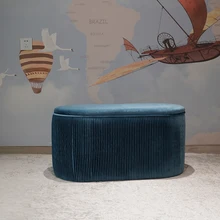 New Style High Quality Long Ottoman Foot Stool Velvet Bench for Living Room
