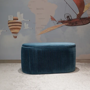 New Style High Quality Long Ottoman Foot Stool Velvet Bench for Living Room