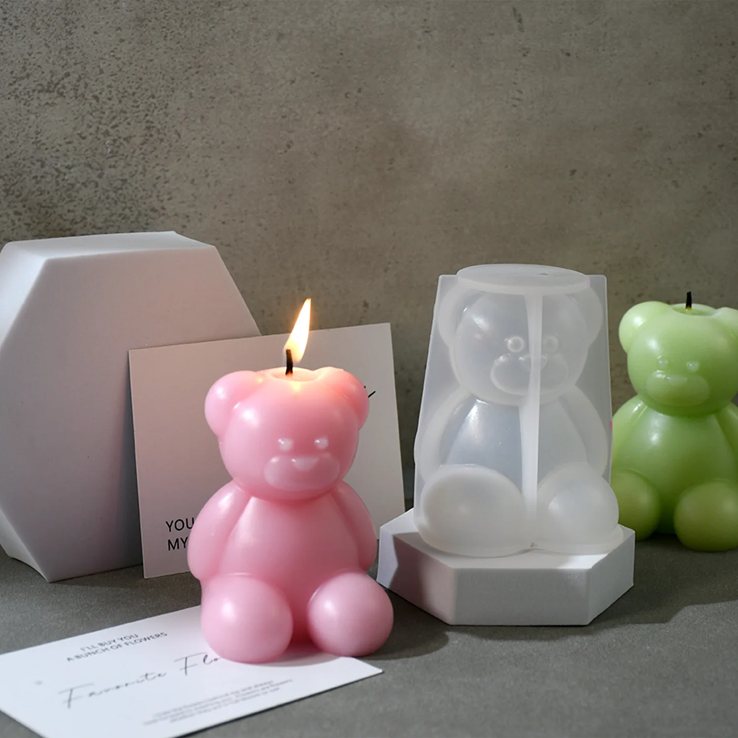 Sitting Bear Doll Silicone Mold for DIY Aromatherapy Candle or Cake Tools for Plaster Resin Ornaments supplier