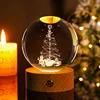 Base de madera + Diseño de árbol de Navidad cristal