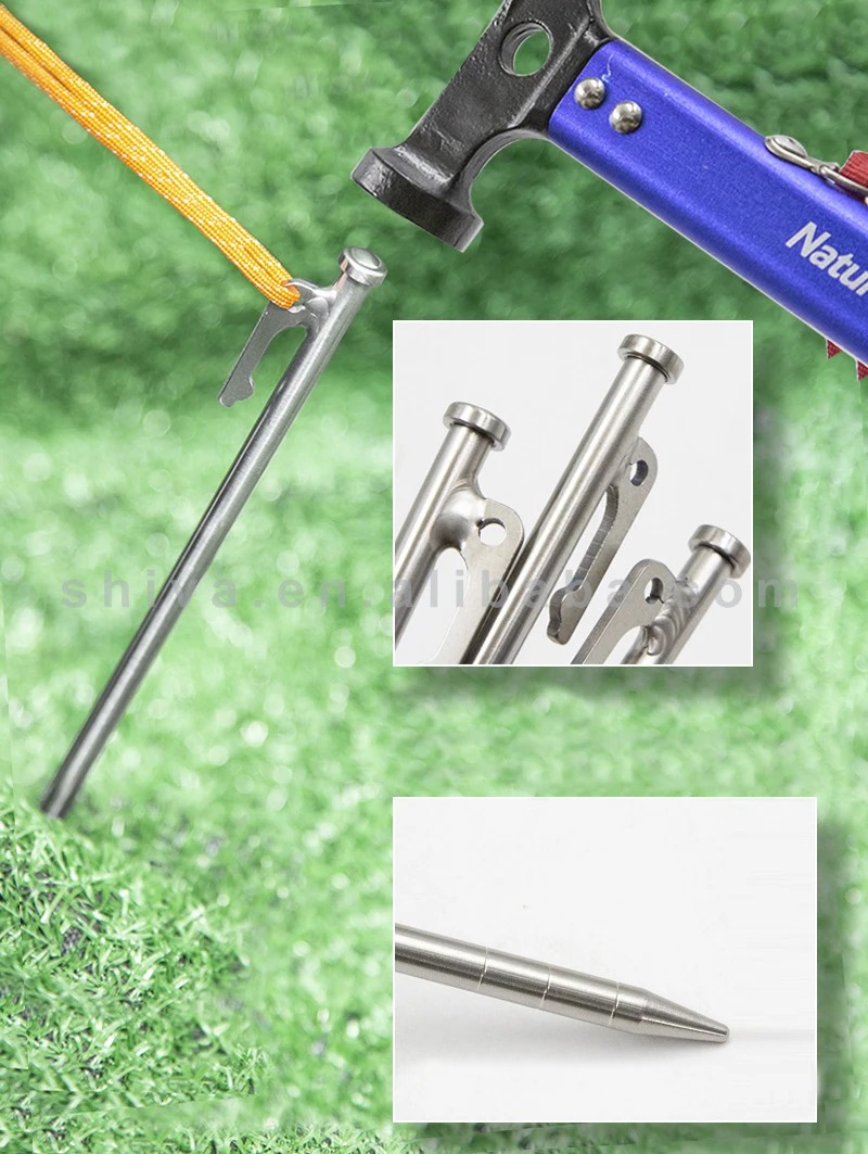 Gr5 Titanium Tent Peg Outdoor Camping Titanium Tent Nail 8x300mm