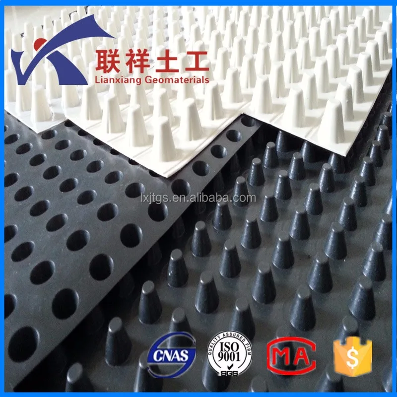 HDPE New Lightweight Building Construction Materials Green Roof System Dimple Plastic Drainage Strip Sheet Board