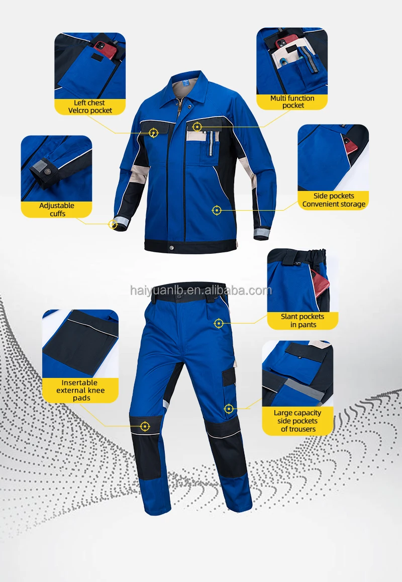 100 Cotton Men Women Workwear Jacket Pants Construction Work Uniform