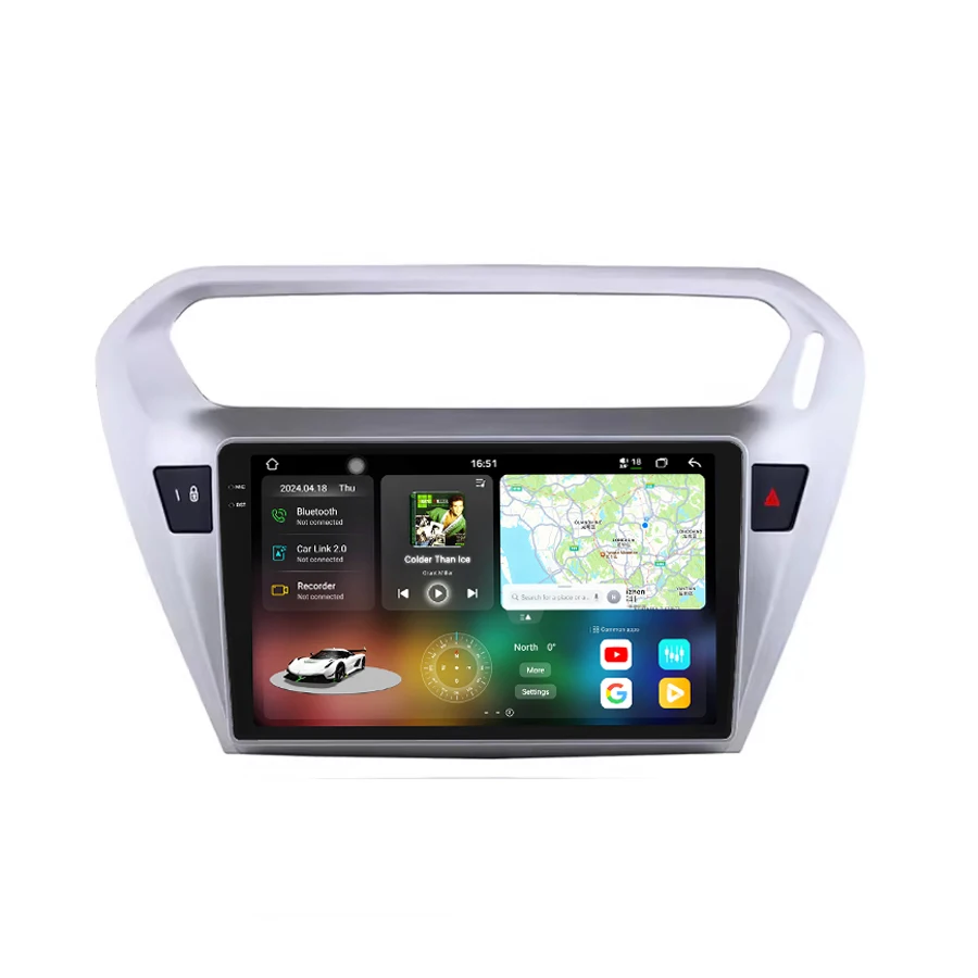 2K Android Screen Car Radio Autoradio CarPlay Auto Stereo GPS Navigation 2 DIN Car DVD Player for Peugeot 301