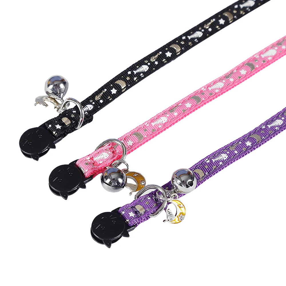 Customized Strong Nylon Dog Collar Paw Print High Quality Pet Cat Collar Leash Durable Personalized Featuring Ribbons Bell