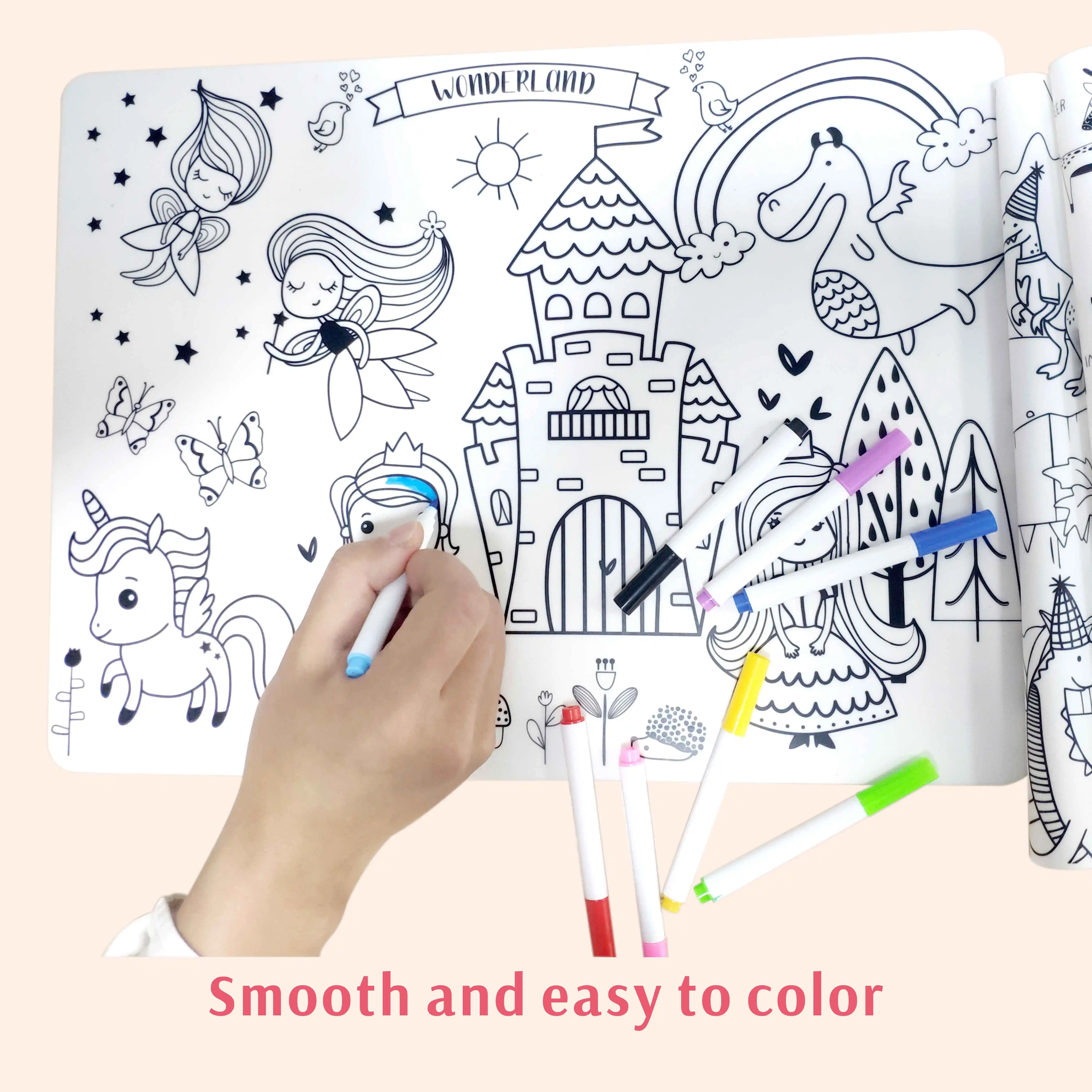 Reusable Silicone Coloring Place Mat Drawing Kids Painting Mat in ...
