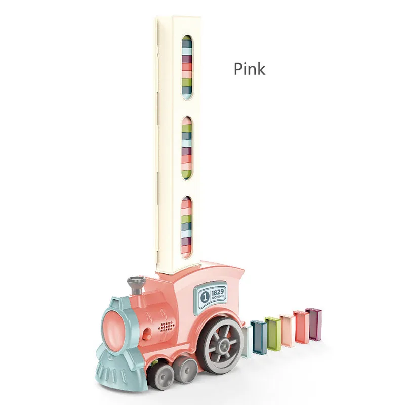 Educational Electric Lighting Music Blocks Kids Domino Train Toy Set