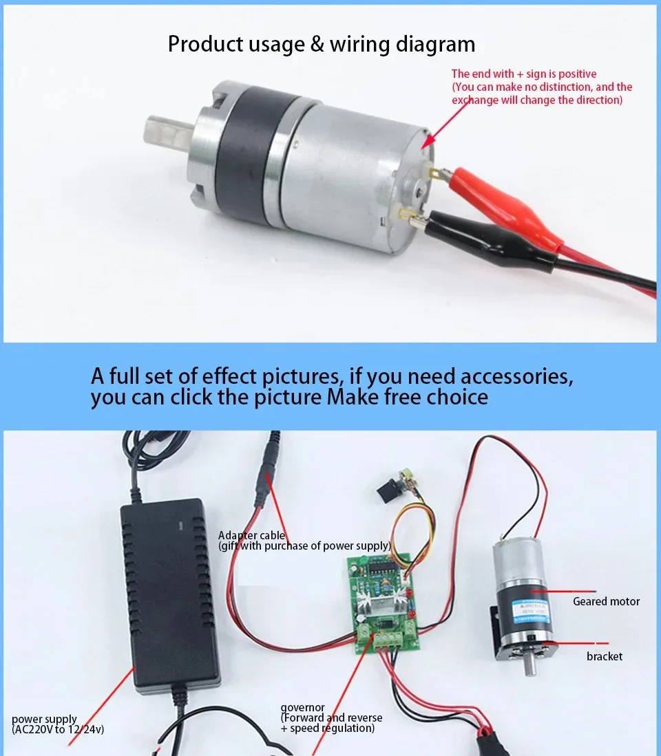 12v 24v 36mm DC Planetary Gear Motor Shaft Diameter 6mm/8mm 36GP-3530