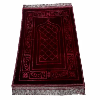 New design classical anti slip prayer rug Islam gifts prayer mat fringes both sides Muslim prayer folding mat