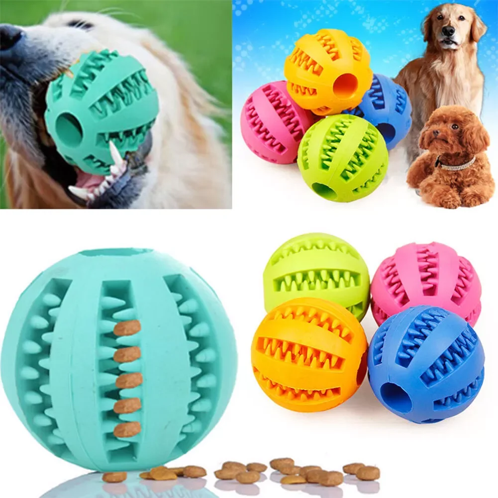 Natural Rubber Dog Puzzle Interactive Treat Bite Resistant Watermelon Chew Ball Toy Durable Puppy Toys Slow Feeder Play Teeth