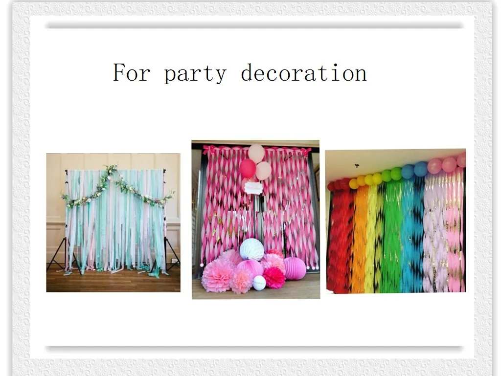 diy multi color decoration wrapping crepe