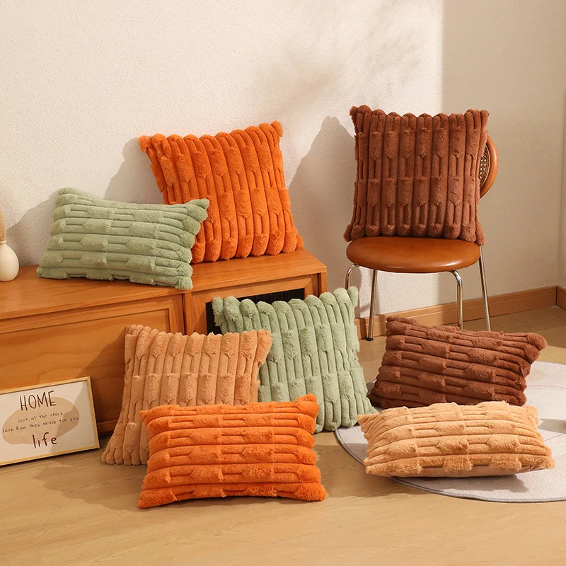 2024 Aoyatex Autumn/Winter small rabbit hair wheat wool throw pillow cushion simple modern new throw pillow supplier