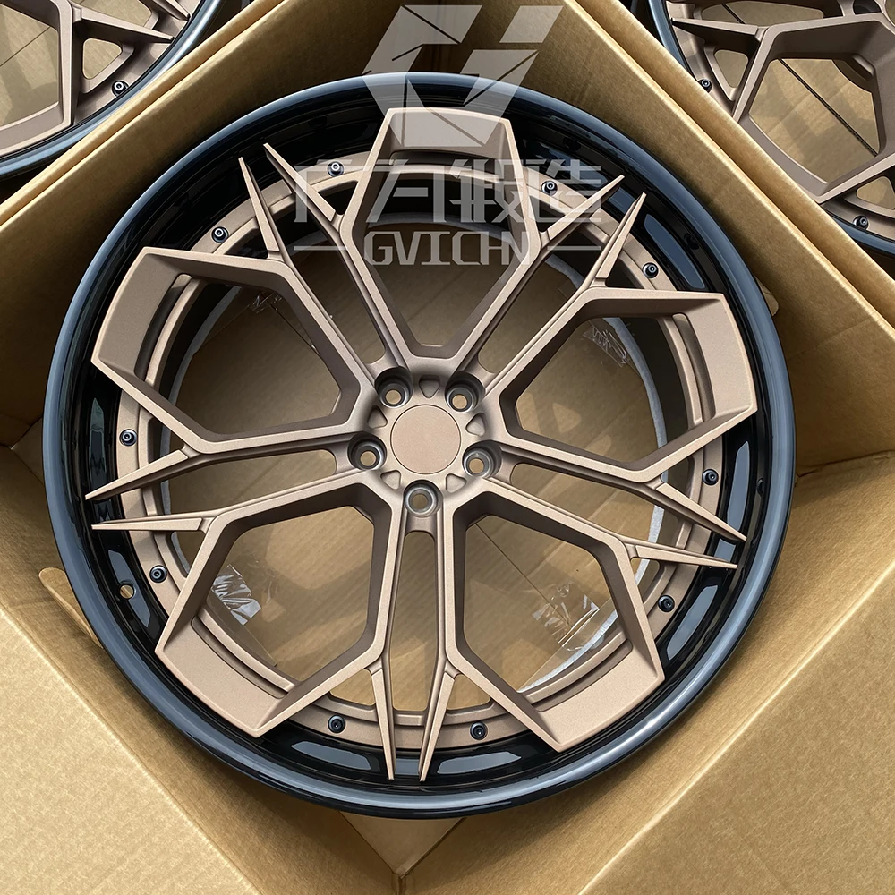 GVICHN 2 piece dual color custom forged alloy wheels 16 - 26 inch aluminum alloy rims 5x112 5x114.3 5x120 wheel hub