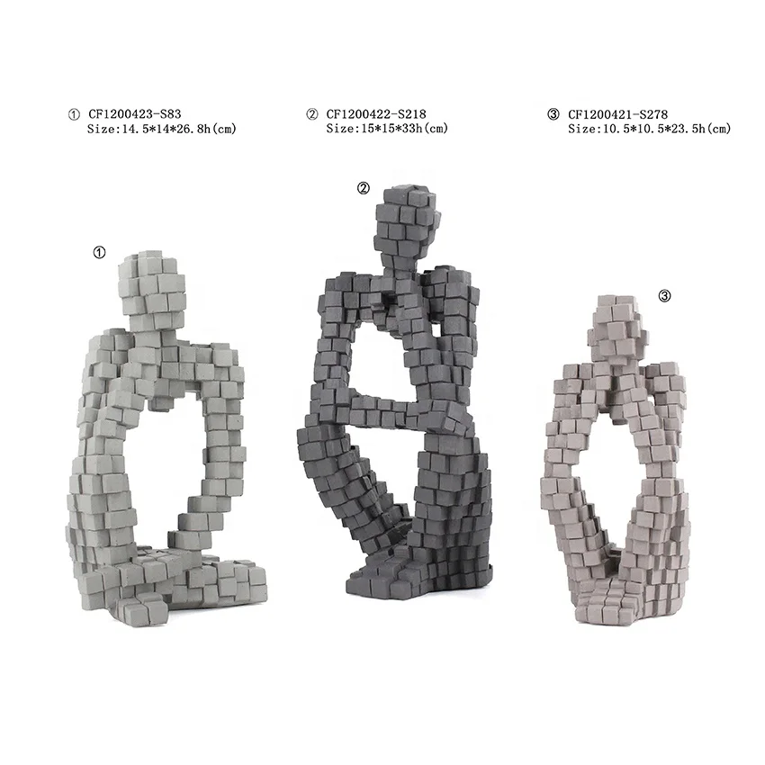 2021 New design resin  geometric abstract figure statues home decor