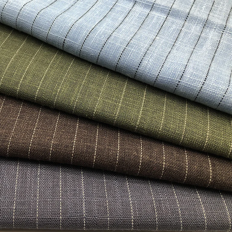 Кулирный Гладкий полосатая льняная вискозная ткань для рубашек Тонкий деловой костюм тонкий полоса ткани сенатор нигерийском стиле мужчин