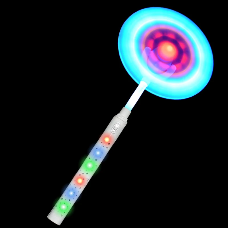Hot Sale Windmills Flashing Light Up Toys Led Rainbow Spinning Super Windmill Wand Toy For Kids