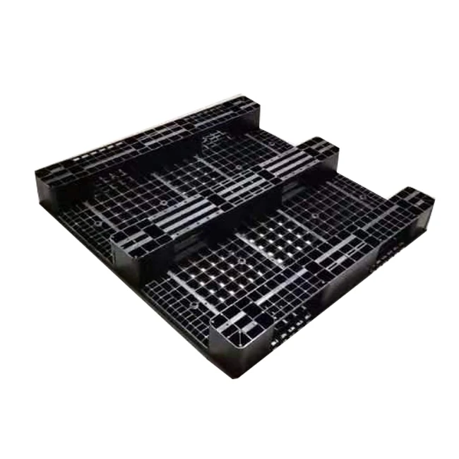 ESD Black Plastic Euro Pallets Antistatic Perforated Single Faced Pallets for Electrostatics