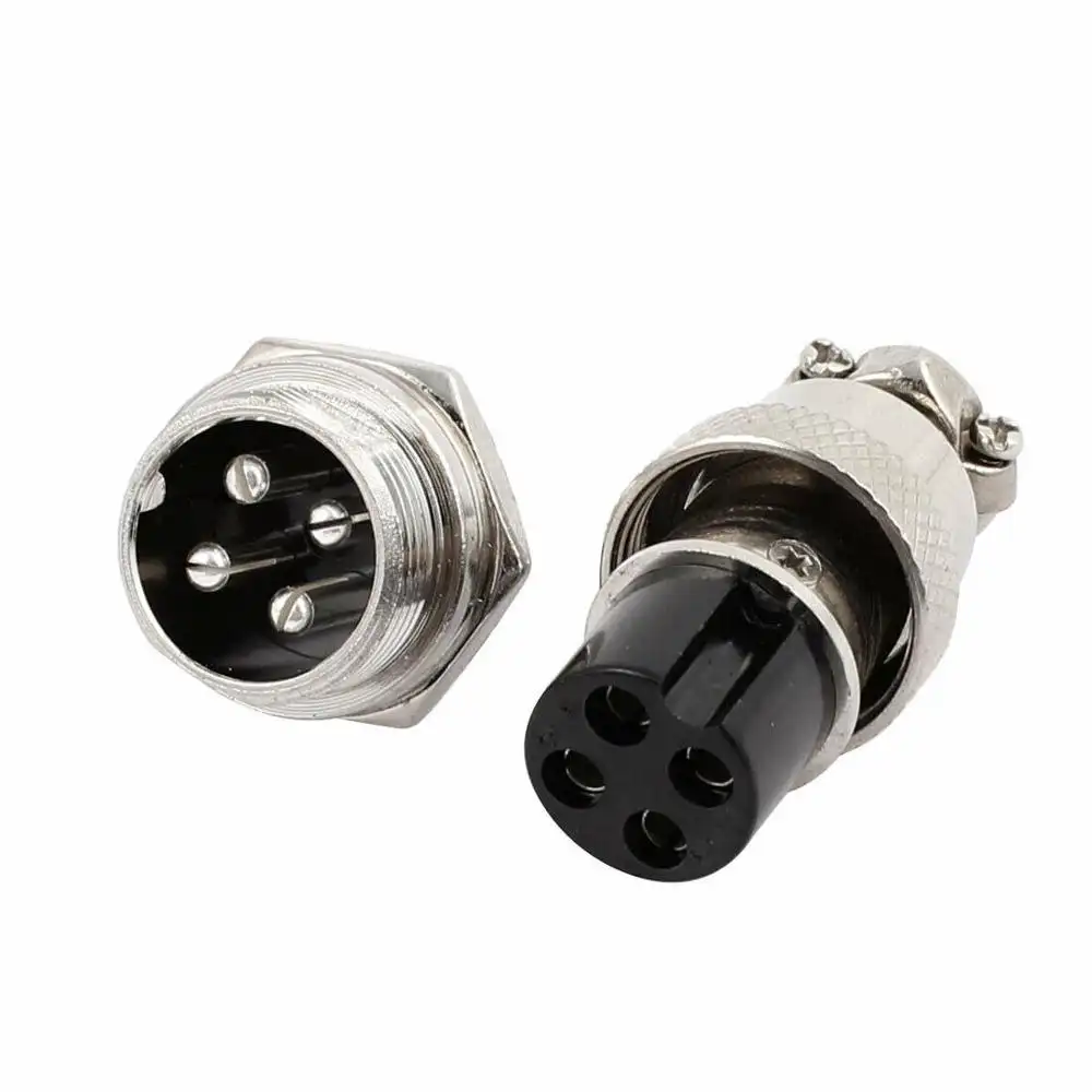 1set GX16-2/3/4/6 Pin Male & Female Diameter 16mm Wire Panel Connector GX16 Circular Connector Aviation Socket Plug 4P 
