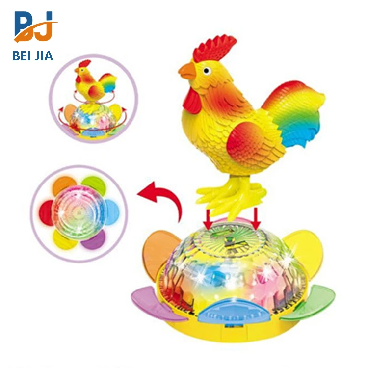 Battery Operated Dancing Robot Interactive Toys for Kids With Flashing Light 360 Rotation Musical Chicken Infant Light up Dancin