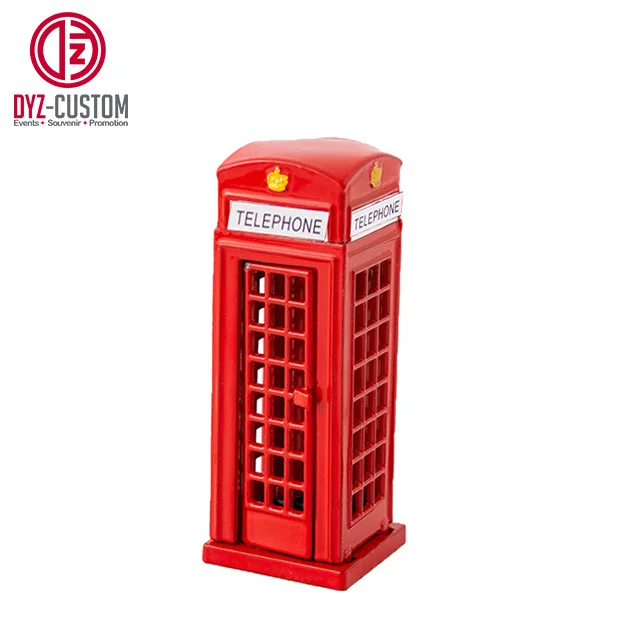 Die Cast Metal London Red Telephone Box Ornament Pencil Sharpener Souvenir Gift 