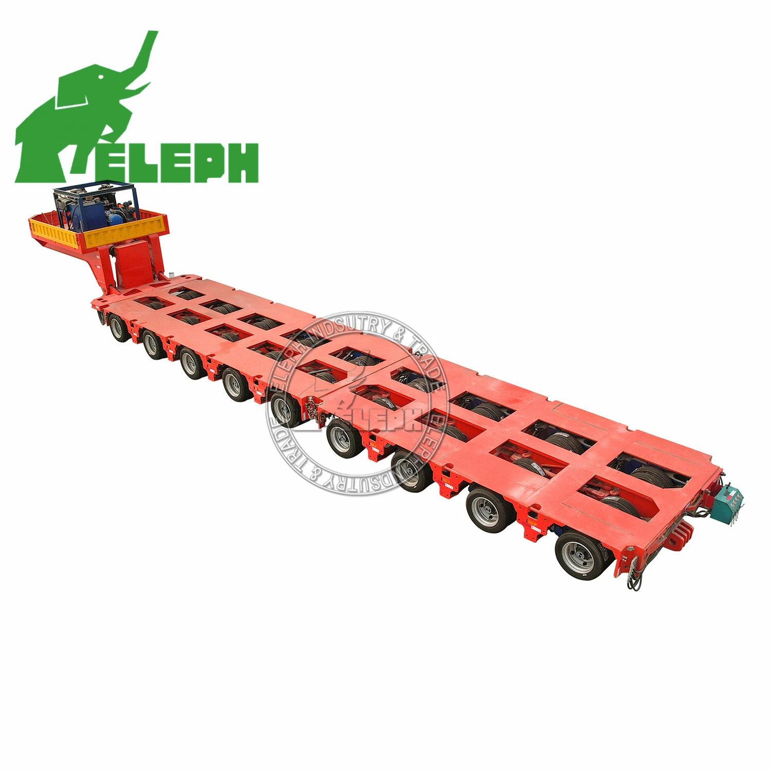 11 Rows 22 Axles Hydraulic 250 Ton Hydraulic Modular Low Bed Semi Trailer for Transformer