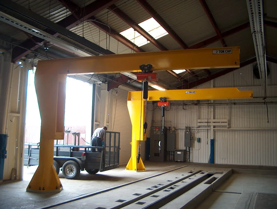 High quality 500kg 1 ton 2 ton 3 ton 5 ton 10 ton column portable workshop floor cantilever arm jib crane with hoist for sale
