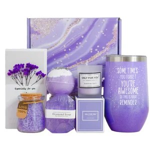 Custom Luxury Spa & Bath Gift Sets for Women's Festivals & Memorial Day Flocking Printing Gift Box for Business & Promotion