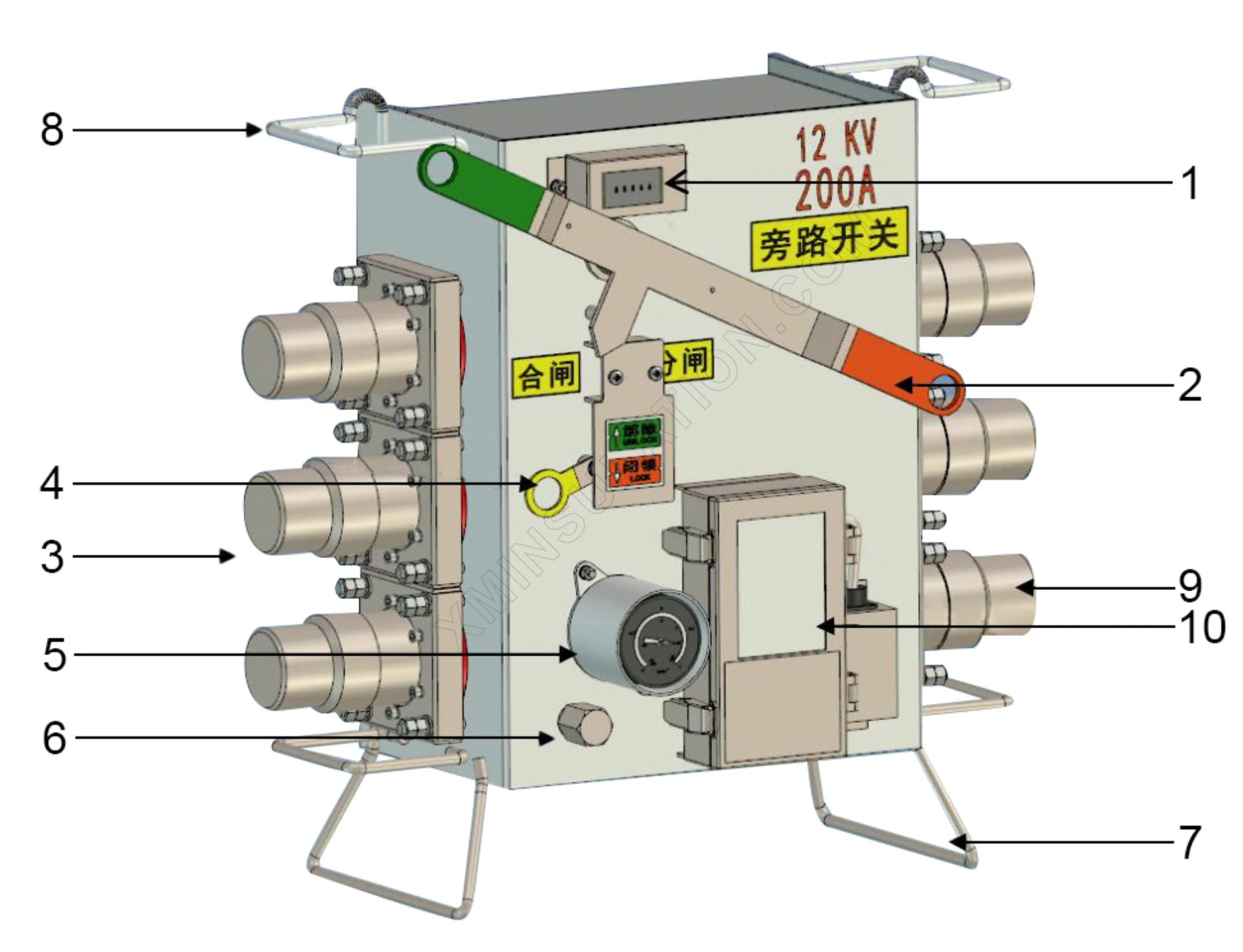 SF6 Gas Insulated Bypass Switch 10/24kV 200A/400A/630A Bypass Load Switch Non-stop Maintenance Switch