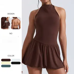 Latest Quick Dry Hot Selling Golf Tennis Dress With Pocket Outdoor Sportswear Skinny Fitness Women Fashion Yoga Sports Jumpsuit