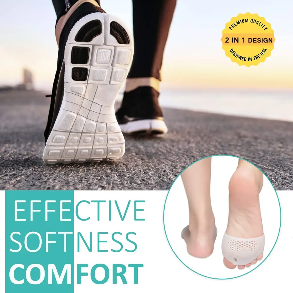 Soft Breathable SEBS Metatarsal Foot Pain Relief and Thumb Valgus Toe Separators Spacers Bunion Corrector Forefoot Pad