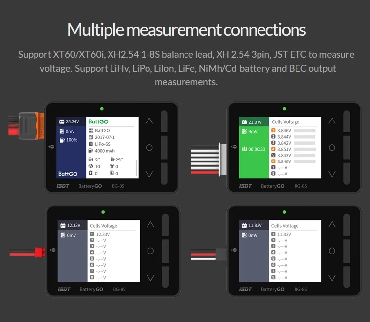 ISDT BG-8S Smart Battery Checker Balancer Receiver Signal Tester Quick Charge Function factory