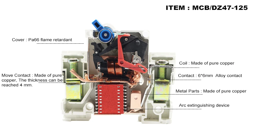 MCB 2P Circuit Breaker - 80A/100A/125A DC 125~500V Din Rail