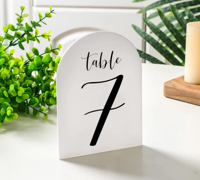 Arch Acrylic Table Sign for Wedding, Acrylic Table Numbers Signages ...