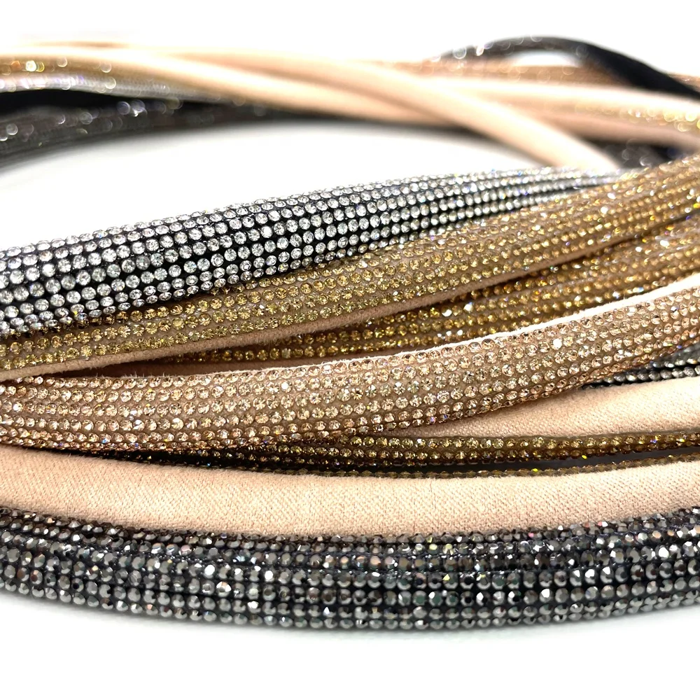 Zirong Cotton Core Rope rhinestone for sandal decoration Crystal Strip Rhinestone  Rope for Garment Shoes - Zirong Shoes Material Manufacturing Co., Ltd.