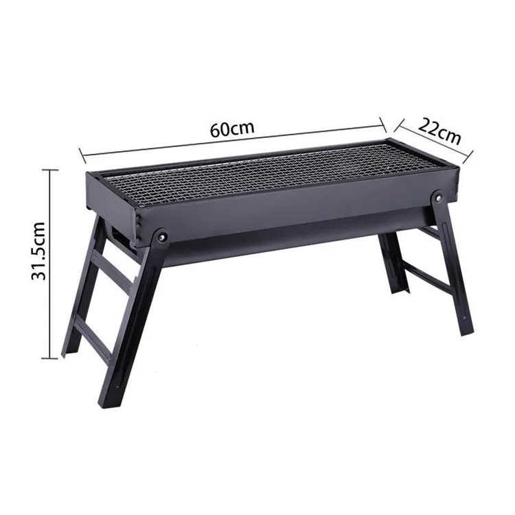 Cast Iron Folding Portable Outdoor Camping Smoker Burner Oven Foldable Charcoal Barbecue BBQ Grill Manufacturer