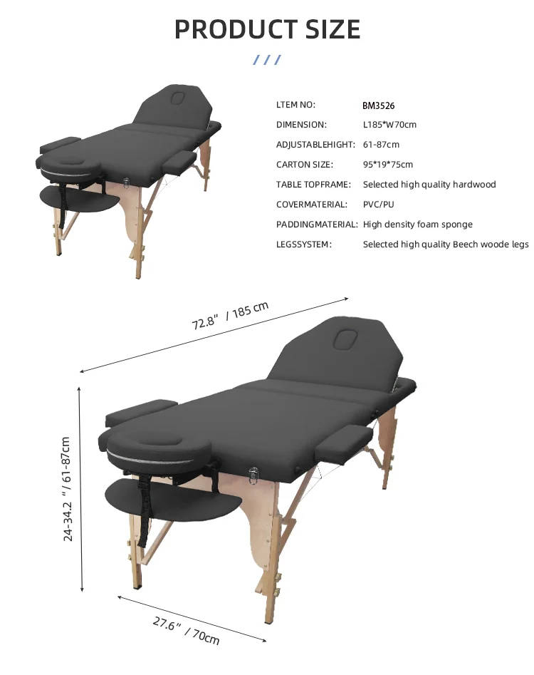 Fast Supply Speed Massage Bed Pink Adjustable Wooden Spa Massage Table