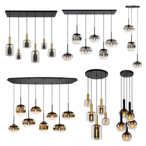Hotel Home Decorative Glass Modern Style Hanging Lampen High Ceilings Blown Glass Hanging Pendant Light Chandelier