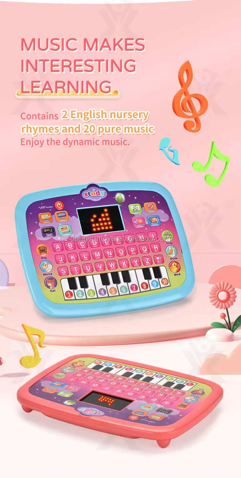 Kids Learning Machine Tablet Baby Educational Laptop Toys Musical Led ...