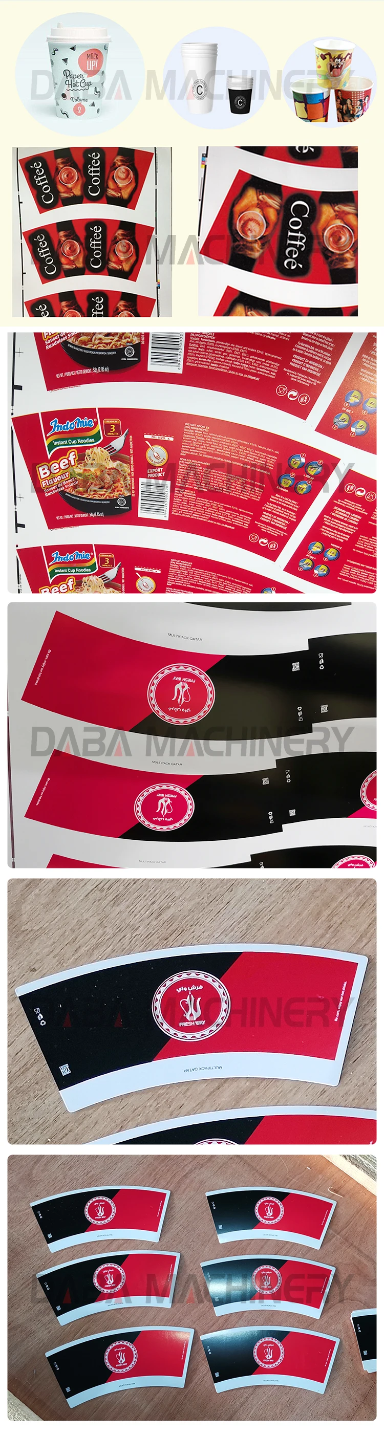Daba Automatic With Die Cutting Station Paper Tea Cup Label Flexo