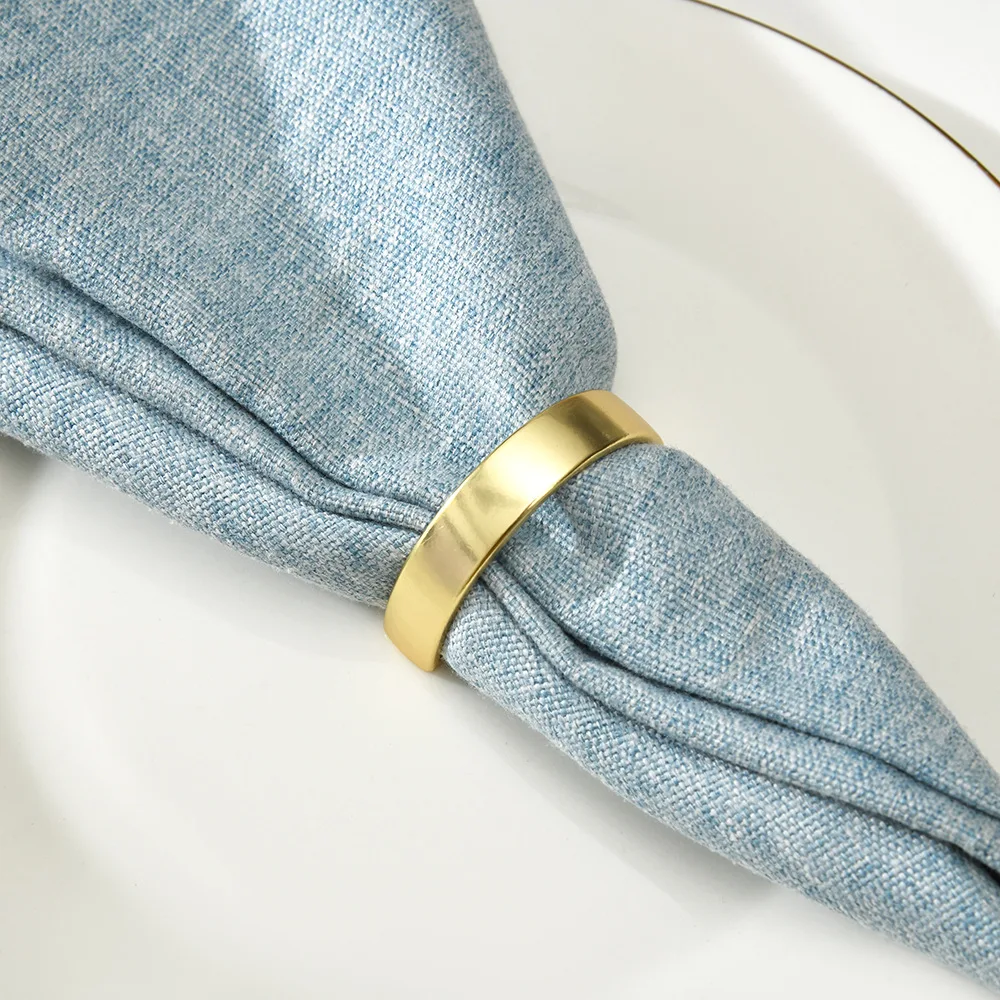 Wholesale Napkin Rings Half Round Metal Gold Napkin Ring For Party