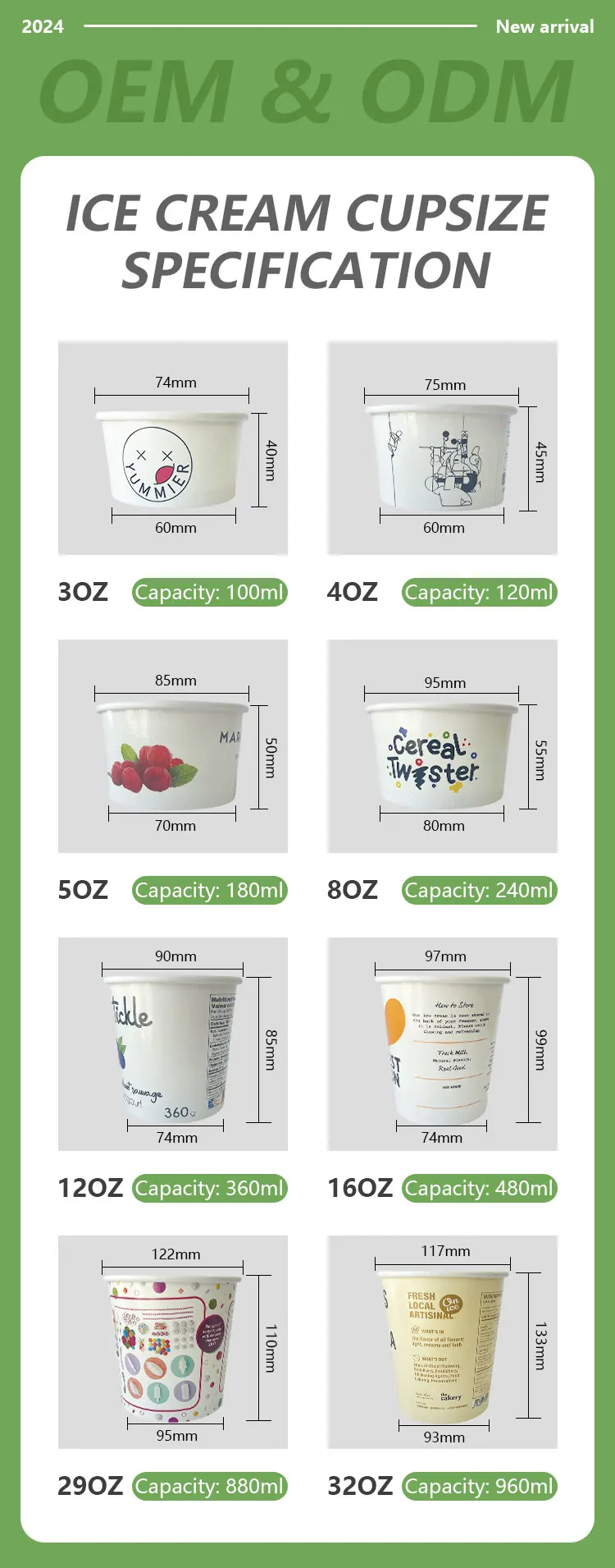 Hot Selling Square Ice Cream Paper Cups Container With Lid| Alibaba.com