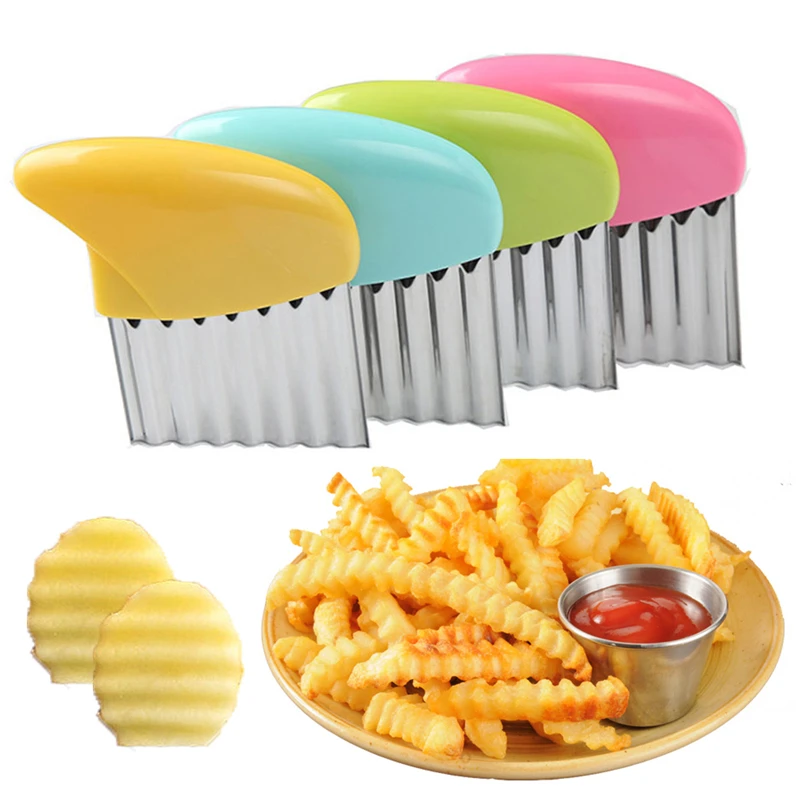 Multifunctional Potato Cutter Manual Stainless Steel Potatoes Cutter Durable Potato Slicer for Chips French Fries Cutter