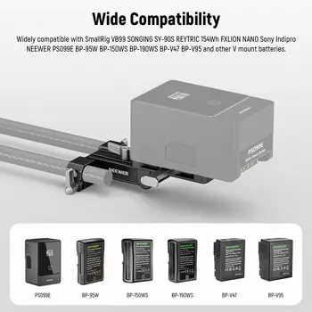 NEEWER PS007 V Mount V Lock Battery Mounting Plate Foldable L Shaped V Lock Battery Plate with Quick Release Button detail image