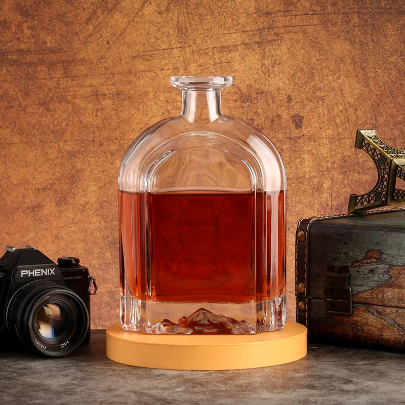 Custom Square 100ml 250ml 300ml 375ml 500ml  Wine Champagne Liquor XO Empty Glass Bottle