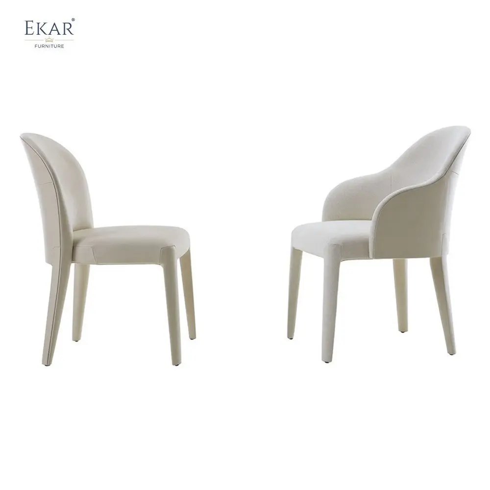 product modern wooden dining chair with light leather fabric and velvet metal frame white wax wood legs and armrests for indoor use-68