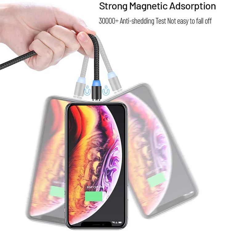 Бесплатная доставка 1 м Магнитный Мобильный телефон Kabel Lade 540 кабель для передачи данных Кабели для Celulares Магнитный зарядный кабель