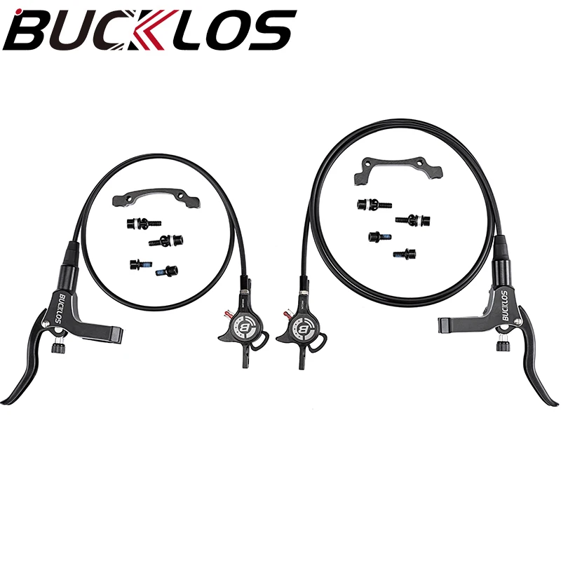 BUCKLOS Hydraulische Mountainbike-Scheibenbremsen – Vorne 800 Mm, Hinten 1500 Mm, 160 Mm Adapter, 6061 Alu