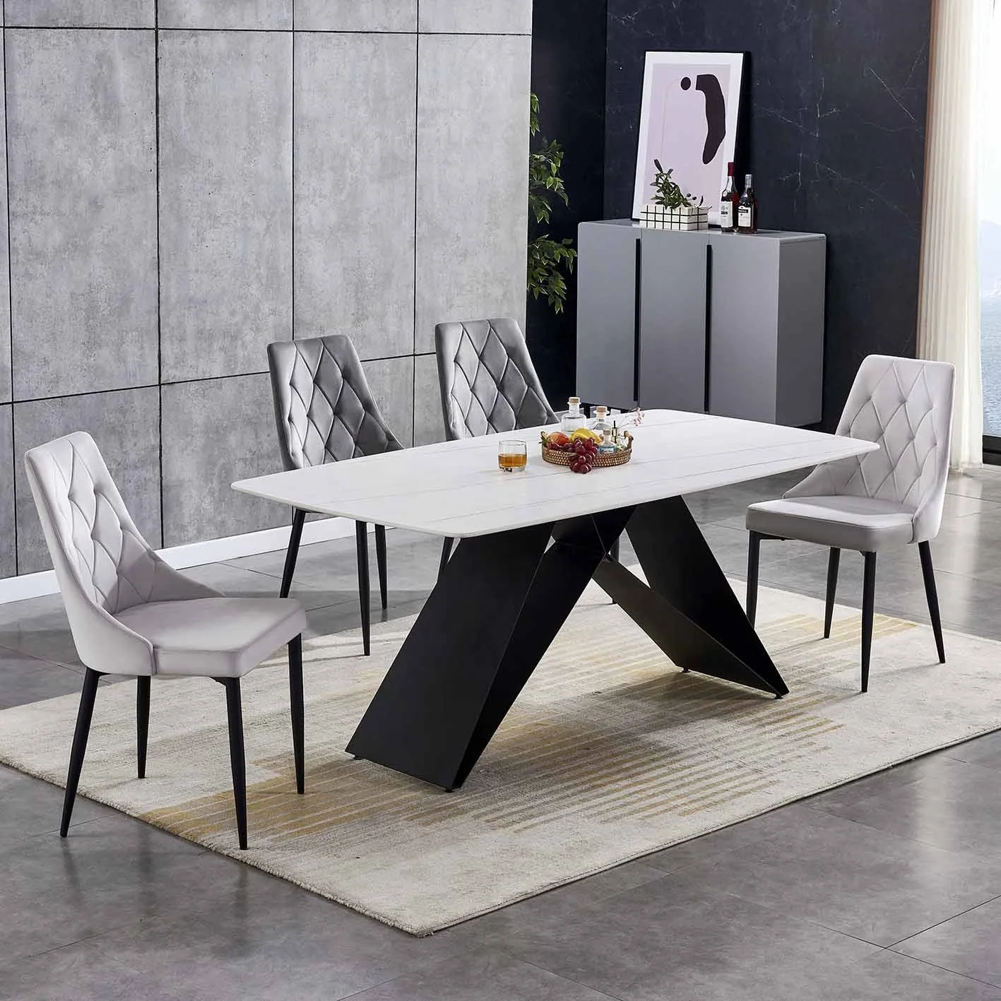 OKAY 2022 Best Seller Modern Stylish Extendable Dining Table Set Seater  Marble Dining Table Rectangular Dining Table
